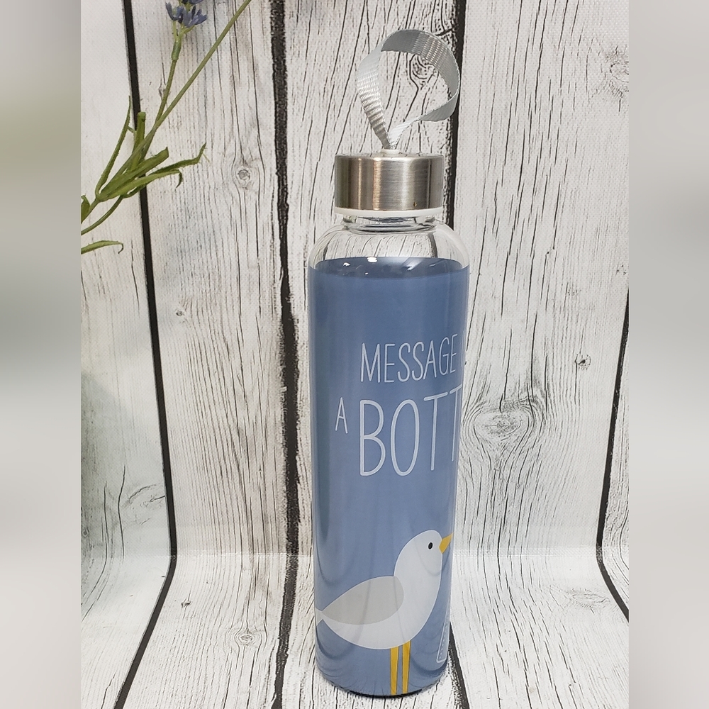 "Message in a Bottle" Glass Water Bottle